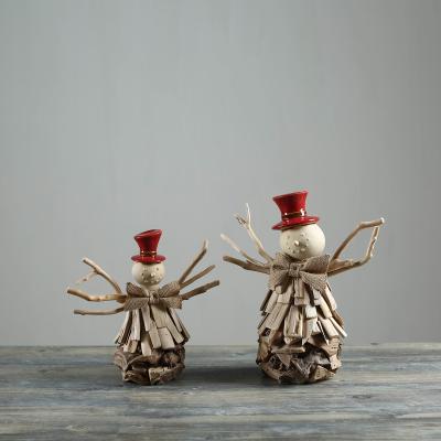 China Custom wood snowman navidad christmas gifts candlestick christmas snowman decor for sale