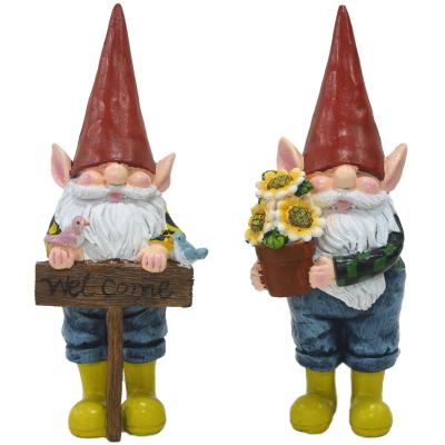 China Europe High Quality Resin Crafts Garden Gnome Statue Yard Lawn Elf Statue Garden Dwarf Decoration for sale