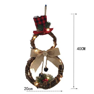 China Christmas Decoration Christmas Wreath Gift Christmas Wreath Hanging Door Rattan Plant Garland for sale