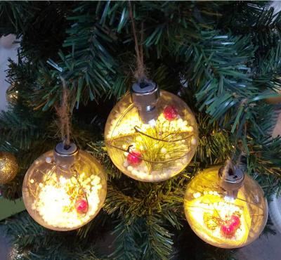 China Christmas Decoration Christmas Ornaments Christmas Tree Hang LED Clear Plastic Christmas Ball for sale