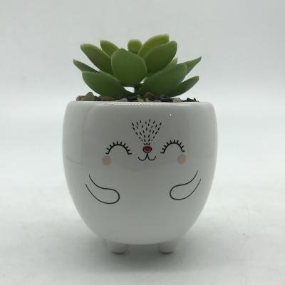 China Plant Decoration Succulent Planter Minimalist Ceramic Home Pots Simulation Lovely for sale