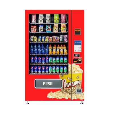 China Customized Coin Operated Popcorn Chips Vending Drinks and Snacks Machine for Movie Theater 300-800pcs for sale