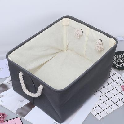 China Sustainable Cloth Trash Can With Handles Kids Toy Cloth Storage Quilt For Storing Clothes for sale