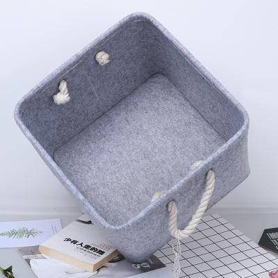 China Viable Wholesale Barrel Laundry Bag Waterproof Heavy Duty Dirt Felt Storage Bin Folding Basket for sale