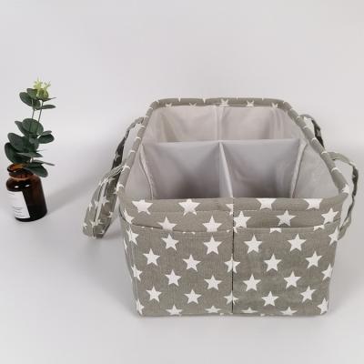 China Nordic Style Clothing Storage Basket Cotton Cloth Folding Box Sundries Collection Desktop Organizer Toys Sundries Storage Basket for sale