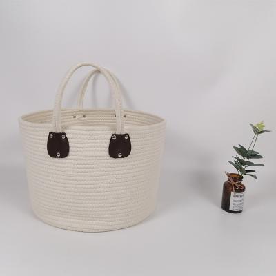 China New Type Lightweight Large Capacity Foldable Cotton Rope Storage Traditional Cotton Rope Storage Basket Cotton Rope Storage for sale