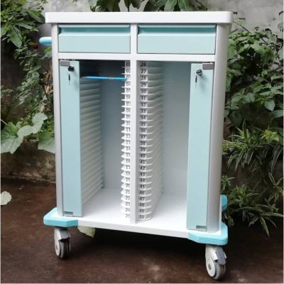 China Customized Environment Friendly Furniture Hospital Pharmacy Material Stainless Steel Medicine Storage Trolley and Clinic File Trolley for sale