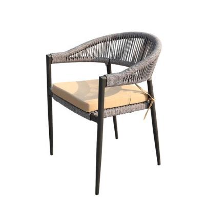 China Contemporary outdoor terrace courtyard balcony garden chair rattan leisure cafe dining chair waterproof fangshai for sale