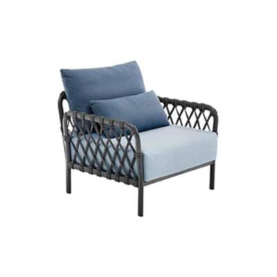 China Contemporary Sofa Chair Outdoor Rope Chair Balcony Rattan Wicker Chair Outdoor Contemporary Garden Single Lounger Chair for sale