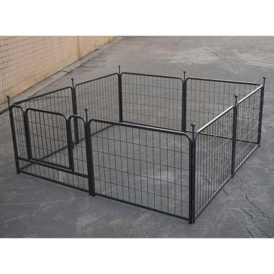 China Retractable Gate 12-Panel Metal Dog Playpen Barrier Breathable Safe Outdoor Large Lock Folding Cheap for sale