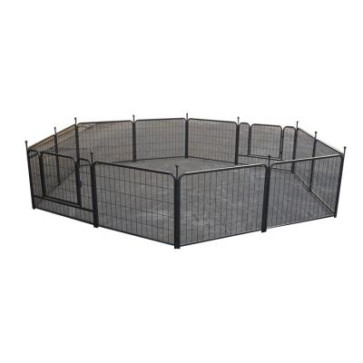 China Breathable Two Door Folding 12 Panel Dog Metal Barrier Safe Gate With for sale