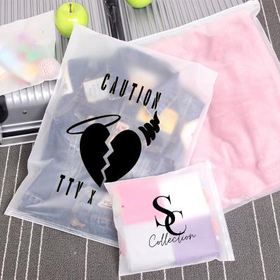 China Recycled Materials Recycled Materials Custom Frosted High Quality Plastic Zipper Bags Garment Pouch Clothing Packaging Bags With Logo Printed Ziplock for sale