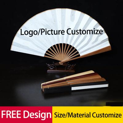 China China Home Decor Chinese Style Paper Fan Bamboo Folding Antique Wedding Party Gift Logo Picture Text Customize Rice for sale