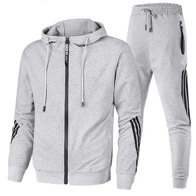 China Wholesale Cheap High Quality Breathable OEM Tracksuit Men Thicken Fleece 2 Piece Plain Zipper Men Hoodies Tracksuit Set for sale