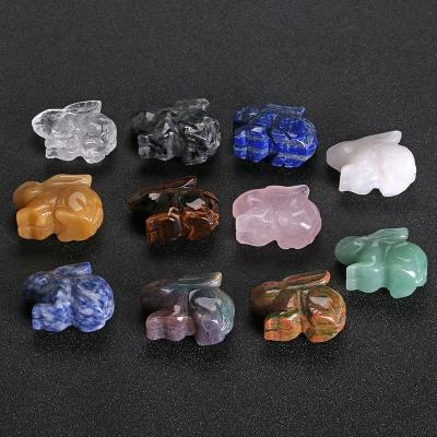 China China Agate Semiprecious Jade Agate Stone 12 Color Set Boxed Small Ornaments Carved Zodiac Crystal Jade Rabbit for sale