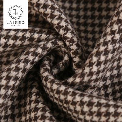 China Houndstooth STOCK Houndstooth Herringbone Double Faced Woolen Fabric For Overcoats for sale