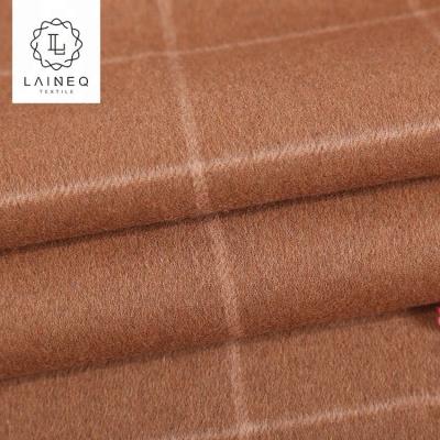 China 2019 newest high end good quality checked plaid pattern double sided cashmere woolen fabric for overcoats for sale