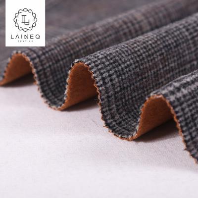 China Newest STOCK 2019 Fancy Plaid Groove Thick Heavy Heavy Woolen Fabric For Overcoat for sale