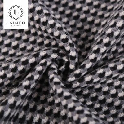 China Tweed STOCK 2021 best selling 50% pin checks wool 50% polyester tweed fabric for coats for sale