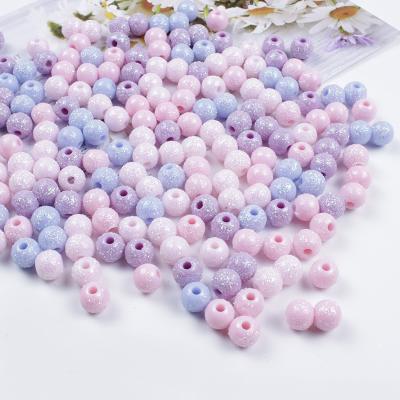 China Jewelry Making Selection 100Pcs Color 8MM Acrylic Round Loose Beads For DIY Women Headwear Necklace Jewelry Aceesories Wholesale for sale