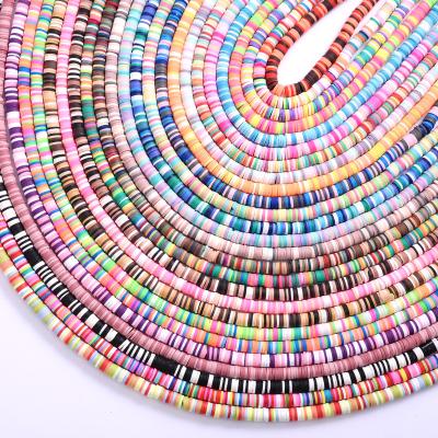 China DIY Ceramic Necklace&Bracelet Beads 6mm Color Flat Round Polymer Clay Beads Slices For Girls Jewelry Making Accessories for sale