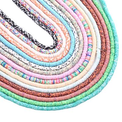 China Jewelry Making 6mm 15colors Polymer Clay Beads Chip Disk Loose Flat Round Spacer Handmade Beads For Necklace Diy Bracelet Accessories for sale