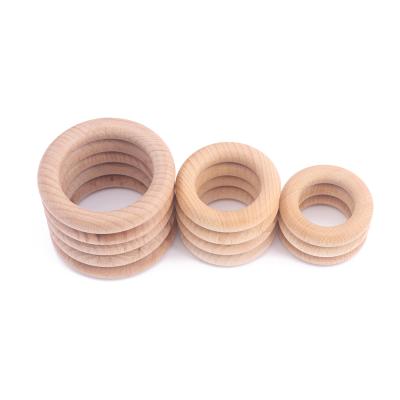 China New 50/55/70 Mm Wooden Wooden Rings DIY Food Grade Beech Wood Chew Jewelry For Baby Teether Accessories Wholesale for sale