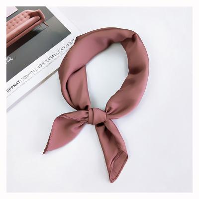 China 70cm*70cm Square Color Square Scarf Sheer Hair Tie Band For Party Shopping Women Elegant Women Wrap Handkerchief Bandana Accessories for sale