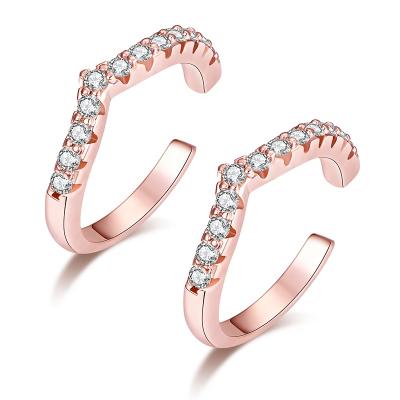 China Insti Rhinestone Romantic Trendy Charming Clip On Earrings Drill Heart Shaped No Piercing Cuff Earring Clip On Earrings for sale