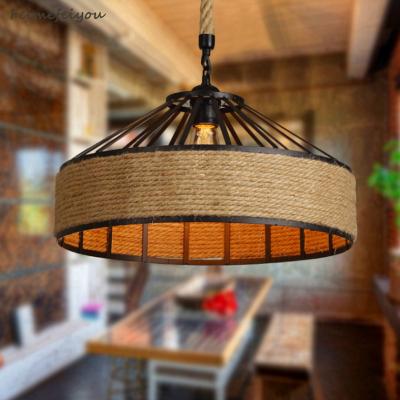 China Industrial American Creative Restaurant Retro Style Restaurant Style Chandelier Hemp Rope Country Cafe Bar Net Table Lamp Personality for sale