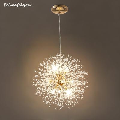 China Modern Crystal Starburst Hanging Lamp Bedroom Foyer LED Chandelier Lighting Modern Nordic Clear Living Room Decoration Light for sale