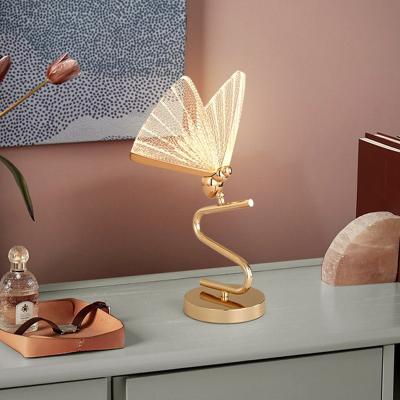 China Lighting Functions Bedroom Restaurant Hall Restaurant Luxury Light Modern Desk Lamp For Living Room Nordic Butterfly Shade Night Lights Bedside Table Lamp for sale