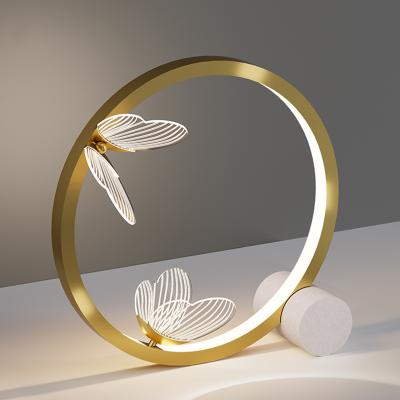 China Luxurious Modern Nordic Modern LED Butterfly Table Lamp Decorate Desk Lamps For Bedside Bedroom Night Home Indoor Lighting Light for sale