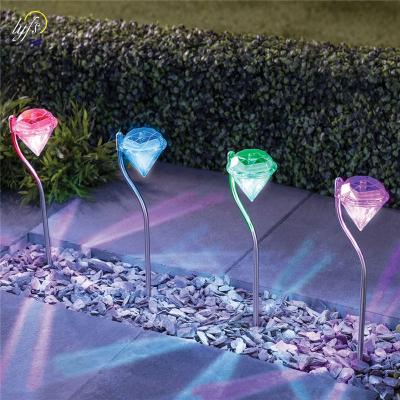 China Garden Stainless Steel 4pcs/lot Solar Powered Lawn Light For Garden Decoration Solar Power Landscape Path Spot LED Outdoor Lighting Lamp for sale