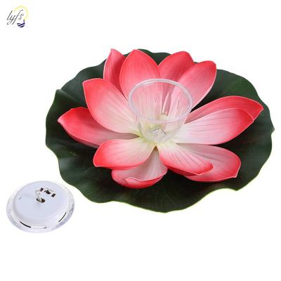 China Hot Sale LANDSCAPE LED Lotus Lantern Water Float Light LED Solar Colorful Floating Garden Pond Yard Pool Night Light for sale