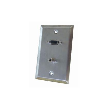 China Computer AV Wall Plate VGA Transfer Stainless Steel Sing Strip Wall Plate for sale