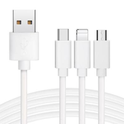 China Hot Selling Phone 3 in 1 Led Cable OEM 1M 2M 3M Micro USB Phone Data Cable 2.4A Charger 3 in 1 Cable for sale