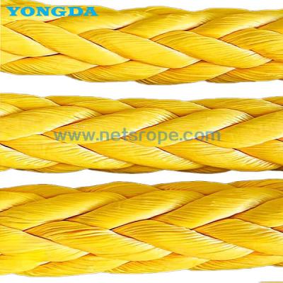 China 12 Strand Anti-Twisting UHMWPE Dock Mooring Line Using Hollow Woven For Mooring/Towing/Docking for sale