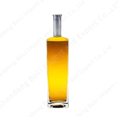 China Personal Beverage Factory Price 375ml Company Logo Glass Bottles Round And Square Empty Brandy Glass Bottles for sale