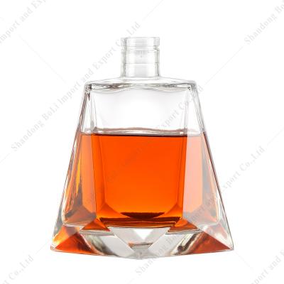 China Custom Fancy Spirits Liquor Glass Bottle 375ml 500ml 750ml Rum Whiskey Gin Whiskey Tequila Beverage For Vodka Gin Whiskey for sale