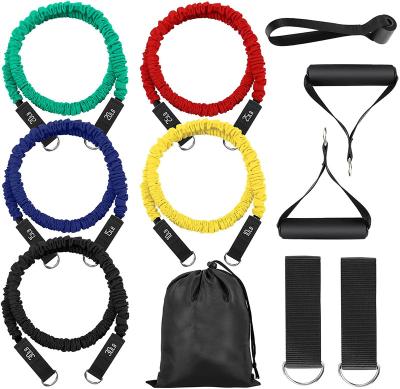 China Fitness Exercise Fitness Training Rope With Sleeve With Big Handles Ankle Straps Door Anchor For Workout for sale