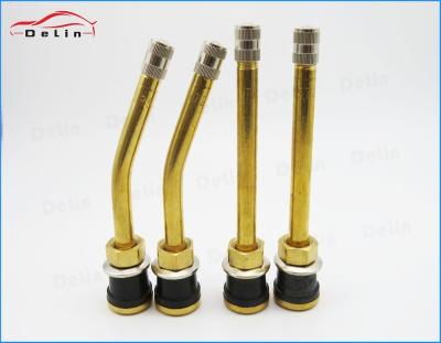 China DeLin Degree Bend TR572 Valve Truck AND BUS Brass Tubeless Tire Valves for sale