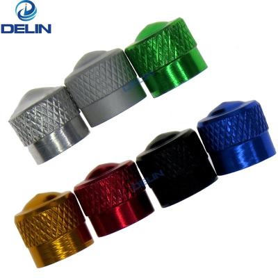 China Schrader Valve Stem Cap Car Motorcycle Accessory Copper Brass Valve Cover Knurled Tire Valve Air Dust Cover Stem Cap for sale