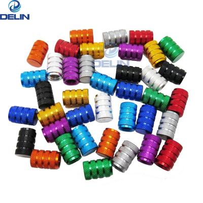 China Schrader Valve Cover Universal Colorful Car Anodize Auto Aluminum Alloy Knurled Wheel Tire Valve Covers Dust Caps for sale