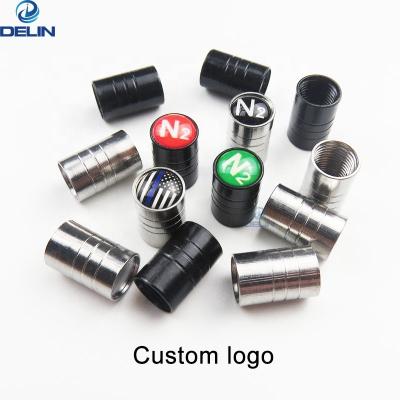 China Schrader Valve Cover Set Of 4 Custom Logo Chrome Metal Tire Valve Covers for sale