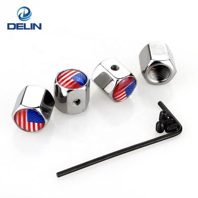 China Car Tire Anti-Theft Valve Stem Covers Chrome With Logo Wheel Rim Locking Air Custom Anti-Dust Covers Fit Car, Truck, Bike And Bicycle for sale