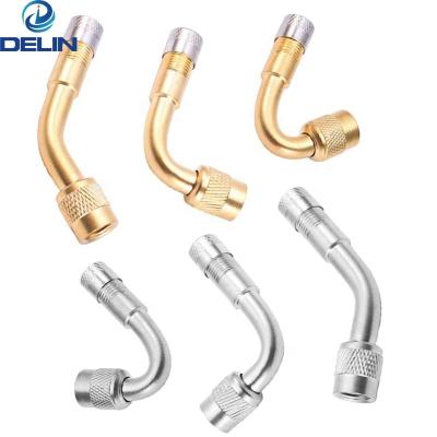 China Tire Valve Extension 45 90 135 Degree Angle Tire Valve Schrader Valve Stem Extension Brass Adapter for sale