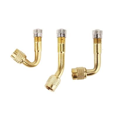 China Schrader Valve Stem Tire Valve Extension Adapter Brass Material 45 90 135 Degree Angle Lean Supplement For Schrader Tire Valve Stem for sale