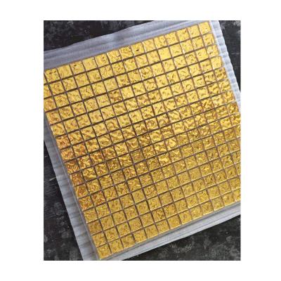 China Luxury 24k Gold Backsplash Gold Mussif Parquet ZF Wave Mosaic Glass Mosaic Tile Glass Mosaic Tile Pieces For Floor And Wall Decor for sale