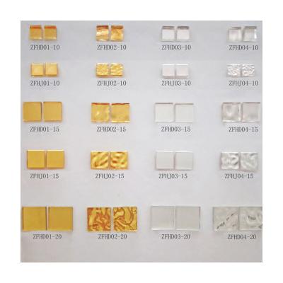 China ZF Luxury Parquet Swimming Pool Tiles Gold Foil Glass Mosaic Loose Chips 24K Mosaic Chips For Sale for sale